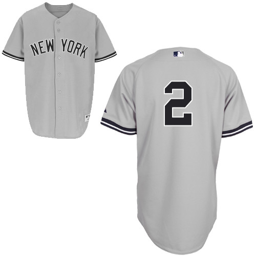 Derek Jeter #2 MLB Jersey-New York Yankees Men's Authentic Road Gray Baseball Jersey